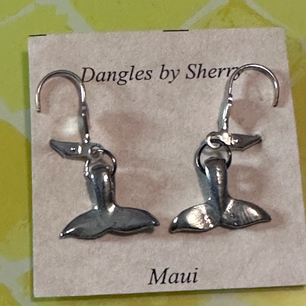 287. Aloha from Maui handmade whale tail earrings NWT - Picture 2 of 3